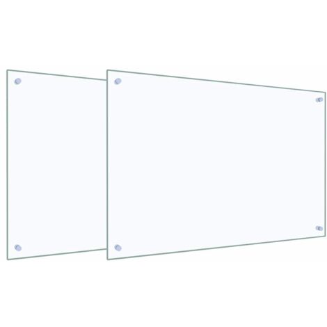 Protection de cuisine 2 pcs Transparent 90 x 60 cm verre trempé CFW47551