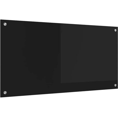 Protection de cuisine Noir 100 x 50 x 0,8 cm verre trempé CFW57702