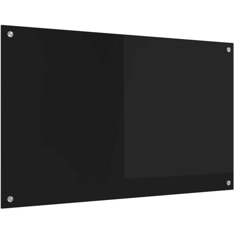 Protection de cuisine Noir 100 x 60 x 0,8 cm verre trempé CFW25387