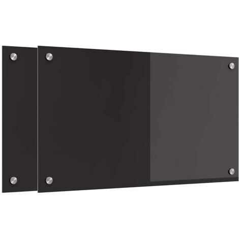 Protection de cuisine Noir 70 x 40 cm verre trempé CFW34182