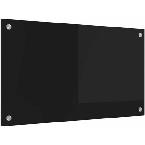 Protection de cuisine Noir 70 x 40 x 0,8 cm verre trempé CFW70588