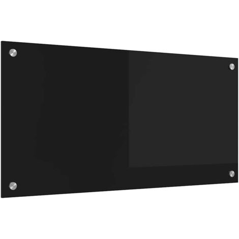 Protection de cuisine Noir 80 x 40 x 0,8 cm verre trempé CFW55392