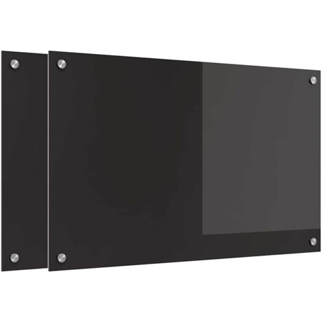 Protection de cuisine Noir 80 x 50 cm verre trempé CFW73542