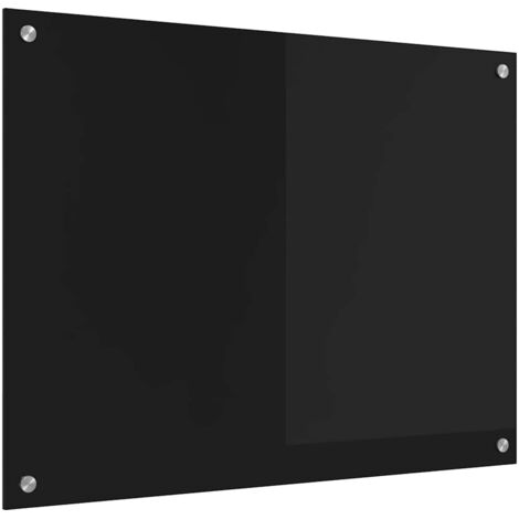 Protection de cuisine Noir 80 x 60 x 0,8 cm verre trempé CFW73303