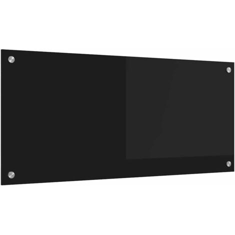 Protection de cuisine Noir 90 x 40 x 0,8 cm verre trempé CFW25666