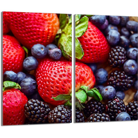Protection de cuisinière en verre 2x30x52 Fraises