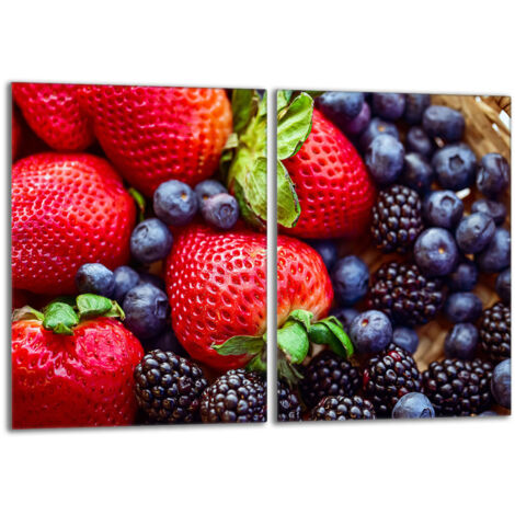 Protection de cuisinière en verre 2x40x52 Fraises
