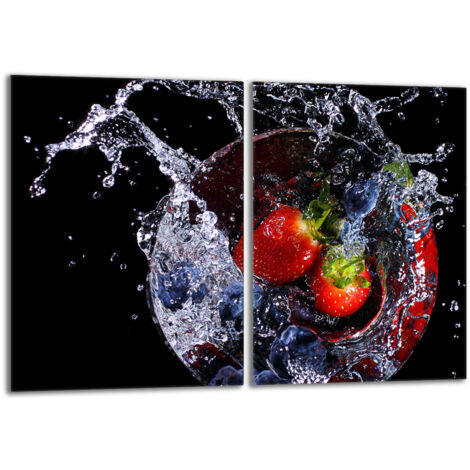 Protection de cuisinière en verre 2x40x52 Fraises