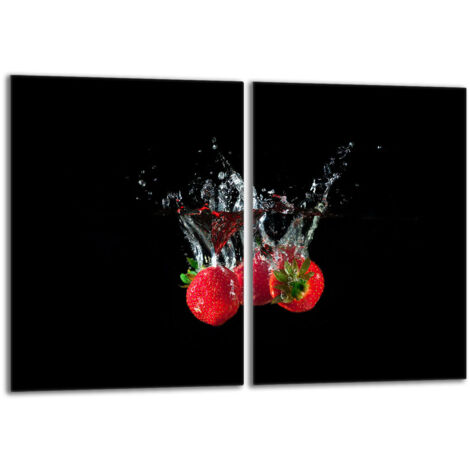 Protection de cuisinière en verre 2x40x52 Fraises
