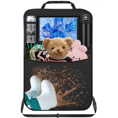 Protection de dossier de siège de voiture pour enfants, Oxford 600D, imperméable et anti-salissure, organisateur de siège auto, pour ranger les affaires d'enfants, protection de tapis de kick