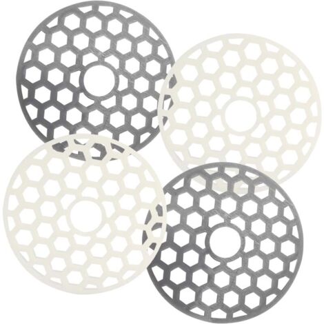 Protection de drain 4 pièces, filtre à cheveux, bouchon de douche, crépine d'évier de cuisine et de salle de bain, gris et blanc
