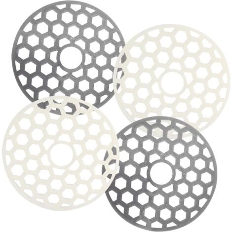 Protection de drain 4 pièces, filtre à cheveux, bouchon de douche, crépine d'évier de cuisine et de salle de bain, gris et blanc