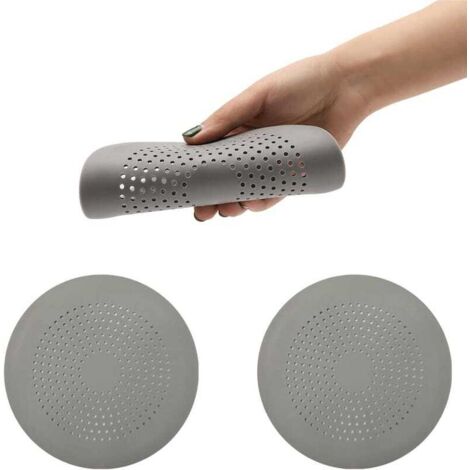Protection de drain en silicone, bonde d'évier avec ventouse, crépine de baignoire/douche, 2 pièces, gris