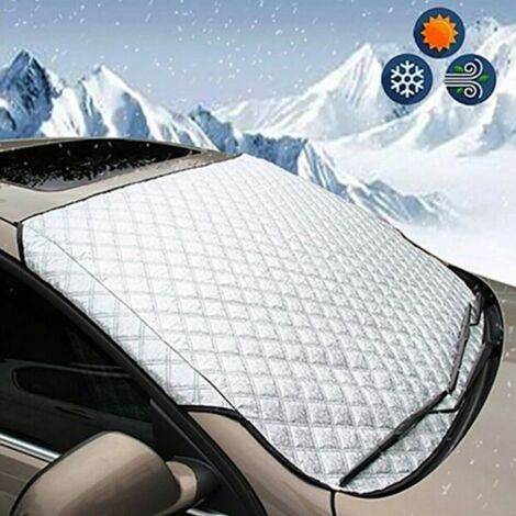 Protection de pare-brise pour voiture, hiver, protection contre le givre et le gel, protection solaire, blanc, taille unique