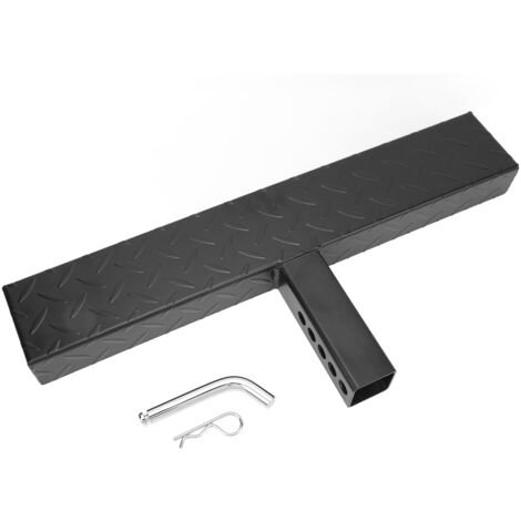 Protection de pare-chocs de remorquage, capacité de charge de 220lb, marches d'attelage maximales antidérapantes pour récepteur de 2 pouces, noir