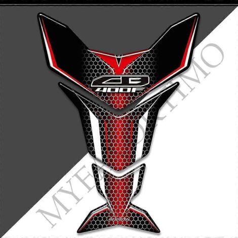 Protection de réservoir pour moto Honda CB400F (CB 400F 400 F) : autocollants 3D, kit de protection pour réservoir d'essence et d'huile, logo en forme d'arête de poisson et genouillère – CB400F12