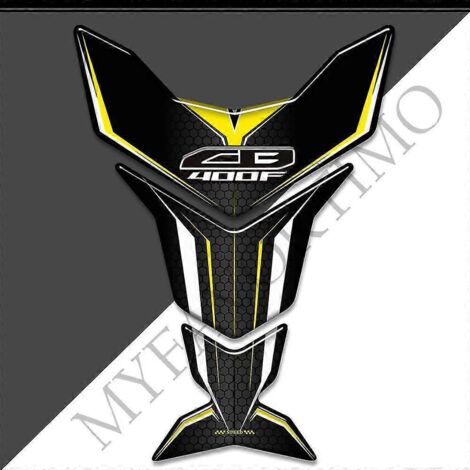 Protection de réservoir pour moto Honda CB400F (CB 400F 400 F) : autocollants 3D, kit de protection pour réservoir d'essence et d'huile, logo et emblème en arête de poisson (CB400F1)