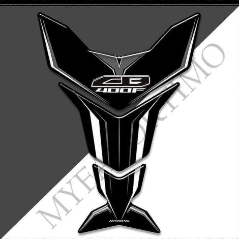 Protection de réservoir pour moto Honda CB400F (CB 400F 400 F) : autocollants 3D, kit de protection pour réservoir d'essence et d'huile, logo et emblème en forme d'arête de poisson (CB400F3)