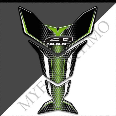 Protection de réservoir pour moto Honda CB400F (CB 400F 400 F) : autocollants 3D, kit de protection pour réservoir d'essence et d'huile, logo et emblème en forme d'arête de poisson (CB400F8)