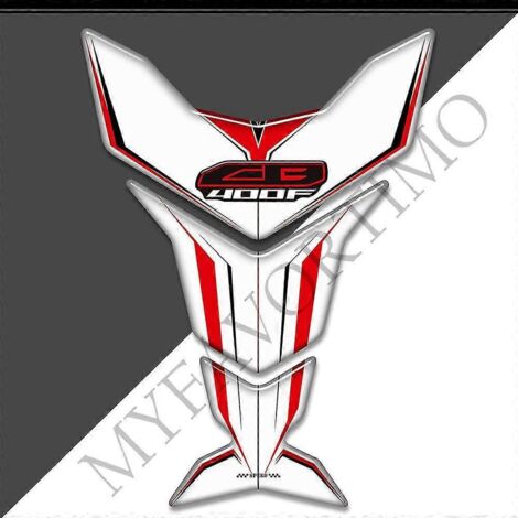 Protection de réservoir pour moto Honda CB400F (CB 400F 400 F) - Kit essence/huile - Logo emblème en arête de poisson - Autocollants 3D - CB400F10