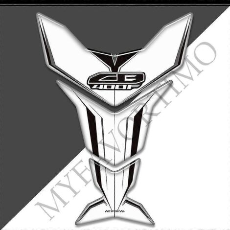 Protection de réservoir pour moto Honda CB400F (CB 400F 400 F) - Kit essence/huile - Logo emblème en arête de poisson - Autocollants 3D - CB400F2