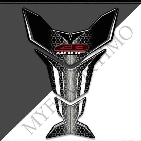Protection de réservoir pour moto Honda CB400F (CB 400F/400 F) : kit essence/huile, logo et emblème en forme d'arête de poisson, autocollants 3D.