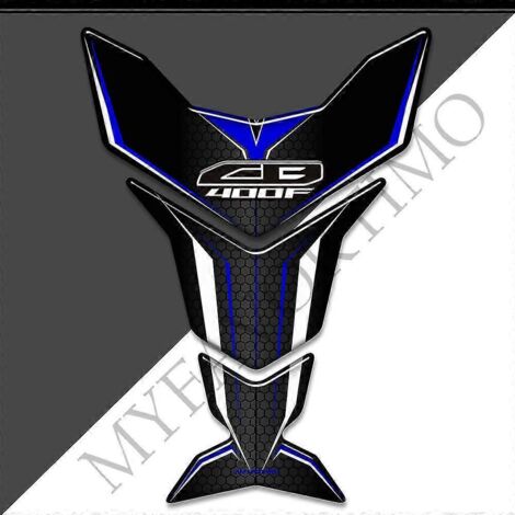 Protection de réservoir pour moto Honda CB400F (CB 400F/400 F) : kit essence/huile, logo et emblème en forme d'arête de poisson, autocollants 3D.