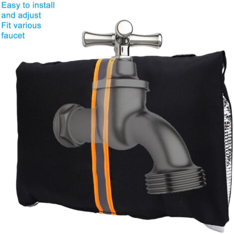 [Protection de robinet extérieur] 2x Cache robinet isolé avec bande réfléchissante Oxford 210D imperméable
