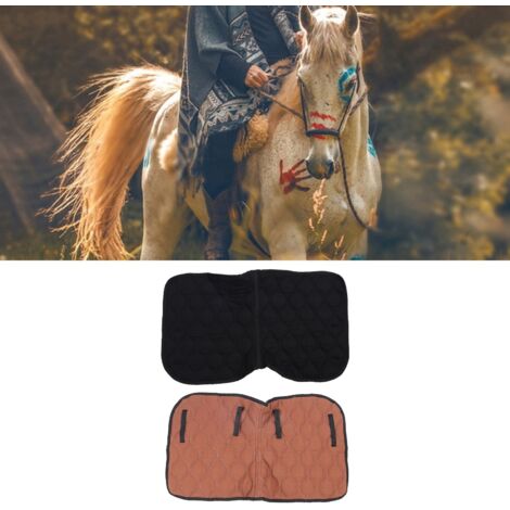 Protection de Selle Ergonomique Tapis de Selle Absorbant les Vibrations pour Cheval Confortable et Respirant Tapis de Selle pour Équitation Modèle 107x65cm en Tissu Filé