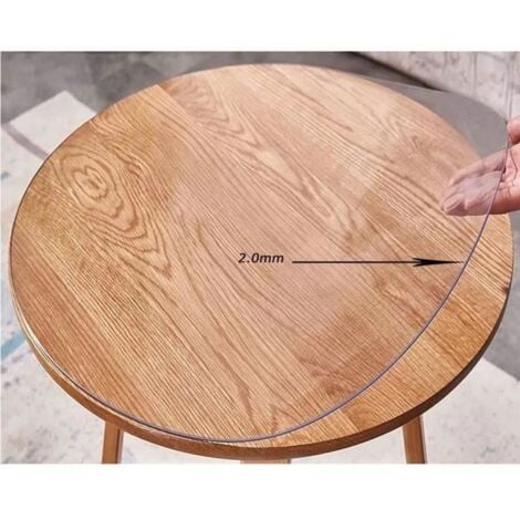 WENCOTTRI Protection de table transparente en PVC - Lavable - Rond - Antidérapante - 120 cm