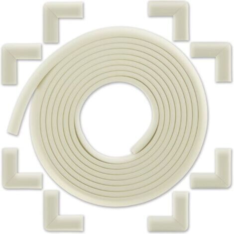 Protection des Bords et Coins de Meubles avec 8 Angles et Rebord de 5m en Mousse pour Table et Plus pour Bien Protéger Les Enfants Blanc Ivoire