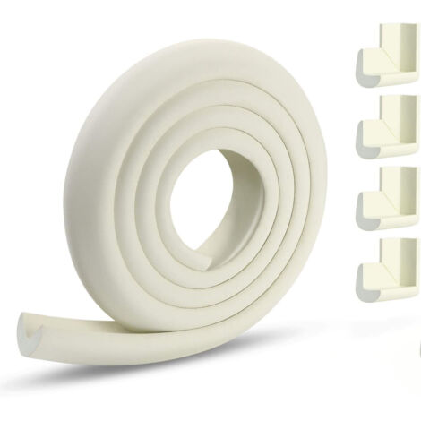 Protection des Bords et Coins de Meubles,2 Mètres Protection Mousse Sécurité avec 4 Angles, Kit de Sécurité,Forme u beige