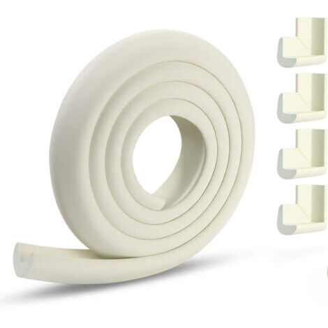 Protection des Bords et Coins de Meubles,2 Mètres Protection Mousse Sécurité avec 4 Angles, Kit de Sécurité,Forme u beige