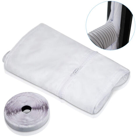 Protection d'étanchéité Fenêtre Cloth pour Climatiseur Mobile Premium Soft Bords Anti-retour Matériau Waterproof 400cm Type Blanc Lot avec Zipper Magic Stickers