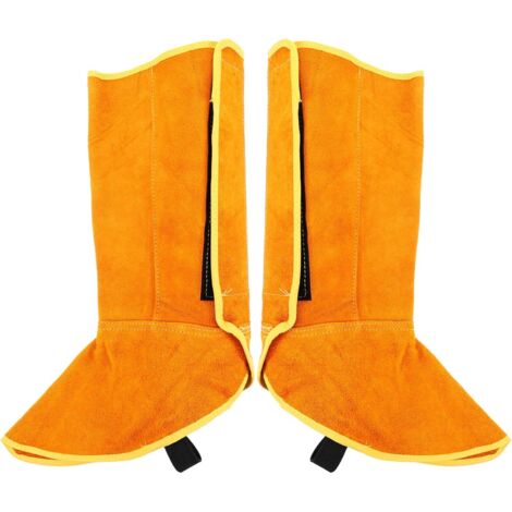 Protection en cuir pour bottes de soudeur homme rsistante labrasion