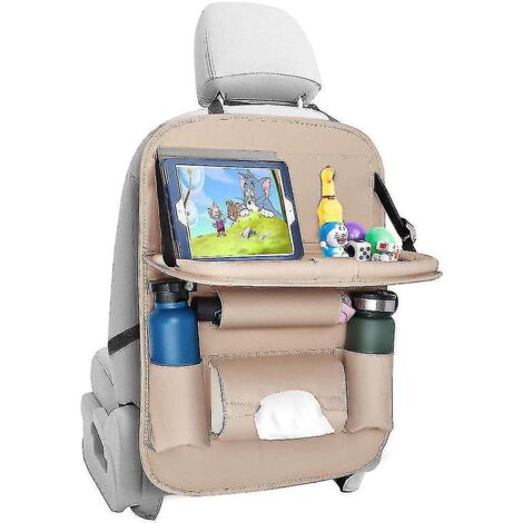 Protection et organiseur imperméable beige pour dossier de siège auto