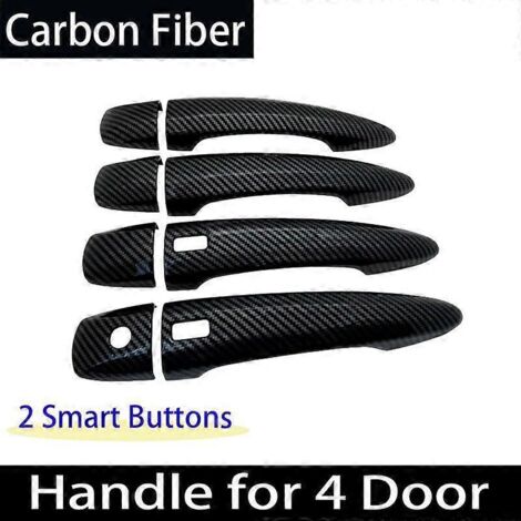 Protection extérieure en fibre de carbone pour poignées de porte Nissan X-Trail T33 Rogue 2021 2022 2023 MK4 - Accessoires auto - 4 poignées, 2 boutons