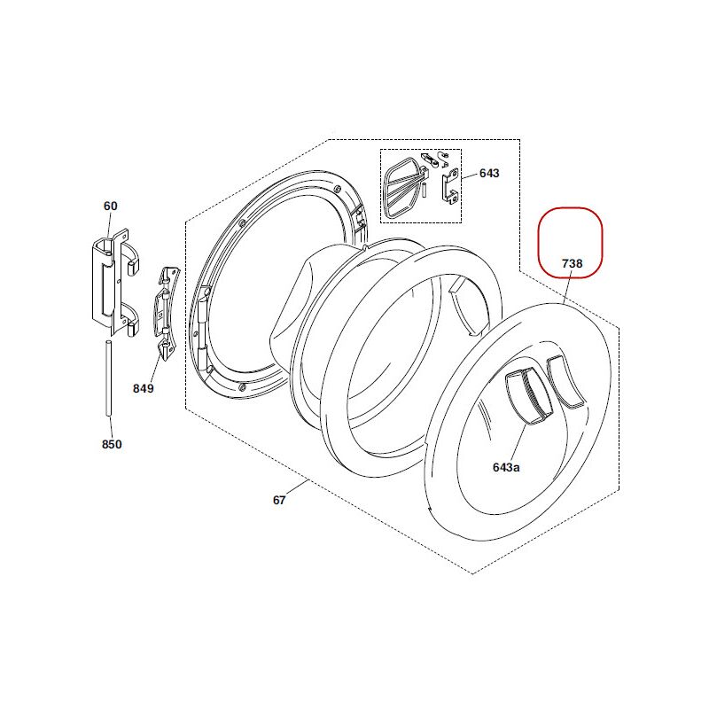 Hoover - protection hublot exterieur pour lave linge 41000757
