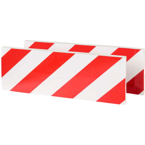 Protection murale de garage, 2 pièces protection de porte de voiture 40x15x1,5 cm rouge/blanc