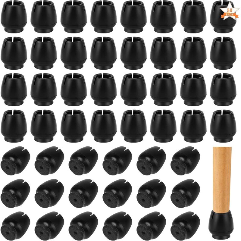 Protection Pied de Chaise, 50Pcs Protege Pied de Chaise, Pieds de Meubles avec Feutre, 12-16 mm Bouchon Pied de Chaise, Patin Chaise pour Protéger Le