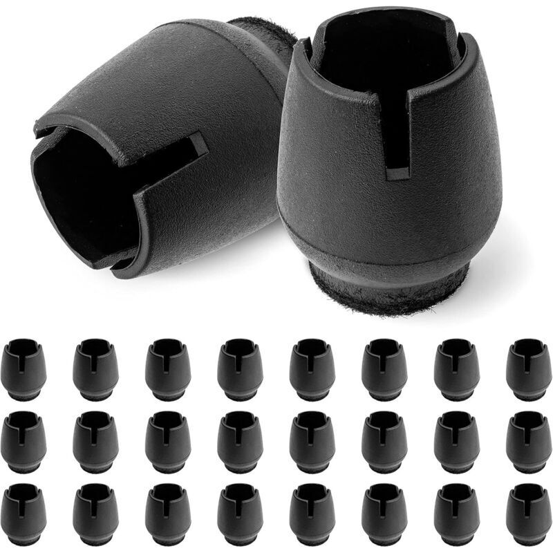 Protection Pied de Chaise, Tampon Chaise, 32 Pièces Table Antidérapant Caoutchouc de Chaise Pieds Anti-Scratches Feet Pads Protecteur avec Feutre