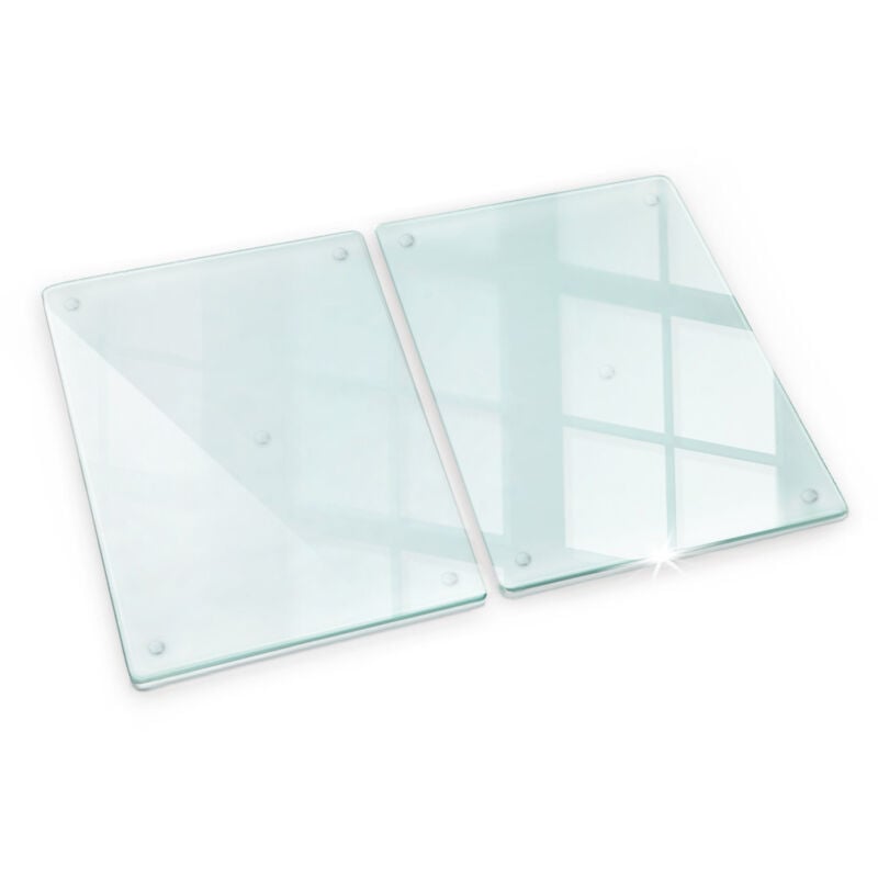 Tulup - Protection plaques cuisson fond de hotte, couvre plaque, verre planche découper, planche de cuisine, verre trempé transparent – 2x40x52 cm