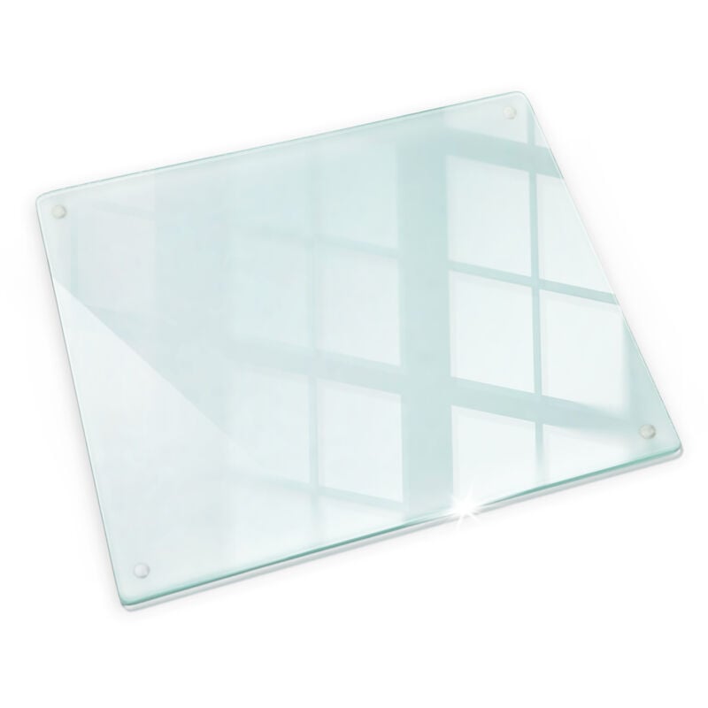 Tulup - Protection plaques cuisson fond de hotte, couvre plaque, verre planche découper, planche de cuisine, verre trempé transparent – 60x52 cm