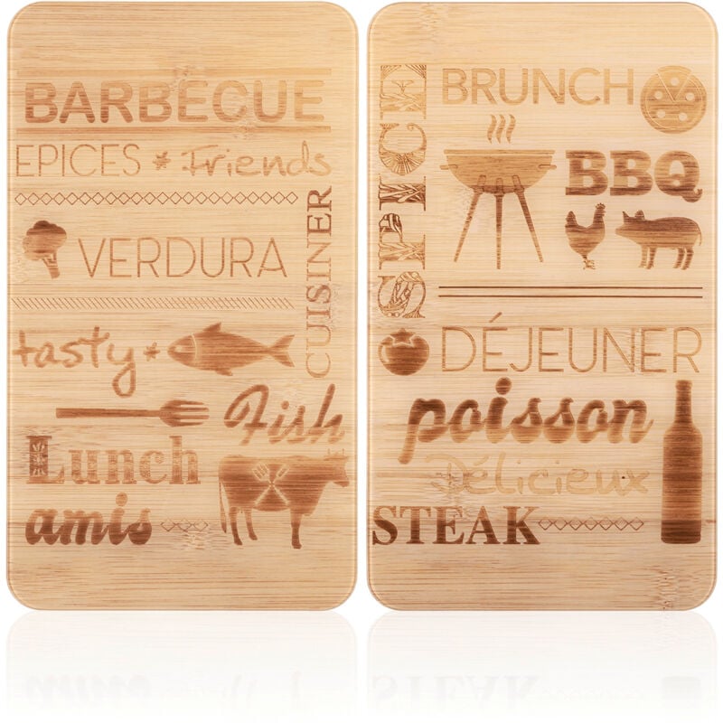 Protection plaques de cuisson en verre trempé 'Barbecueatica' Wenko Lot de 2, Couvre plaque cuisson, planche à découper, extension plan de travail,