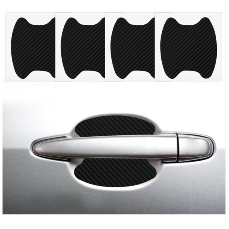 Protection Poignee Porte Voiture, 16Pcs Autocollants Extérieurs de Voiture, Covering Carbone Film Covering Voiture, Covering Noir
