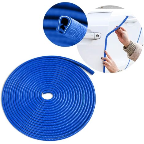 Protection Portiere Voiture, Joint Caoutchouc de Protection Automobile, Protecteurs de Bords en Aluminium pour Portes de Voiture, Universel Accessoires d'extérieur de Véhicule (Bleu/5M)