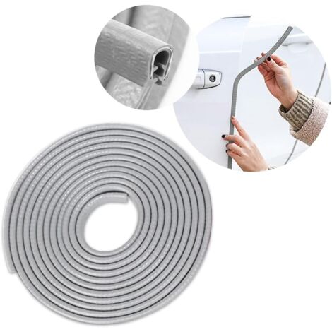 Protection Portiere Voiture, Joint Caoutchouc de Protection Automobile, Protecteurs de Bords en Aluminium pour Portes de Voiture, Universel Accessoires d'extérieur de Véhicule (Gris/5M)