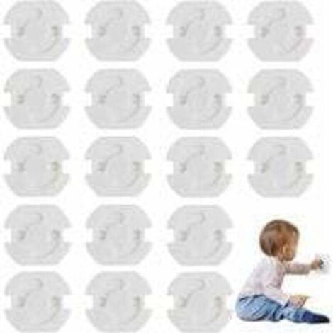Protection Prise Enfant, 18 Pièces Cache Prise Béb, Cache-prises Mécanisme Tournant, Cache Prise Bebe Blanc, Couvercles Prise Bébé, Protection Prise Bebe, pour Protéger Sécurité Enfants, Blanc