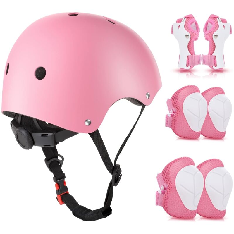 Protection Roller Enfant, Ensemble Casque/Protection Genoux Enfant Rollers 3 à 10 Ans Équipement de Protection pour Skateboards, Vélos, Trottinettes,