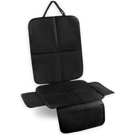 Protection Siege Voiture, 1 Pièce Protege Siege Voiture Enfant Housse Couvre Tapis Sièges Auto Imperméable Antidérapant avec 2 Poches Rangement Universel pour Bébé Chien pour SUV Coffre, Noir